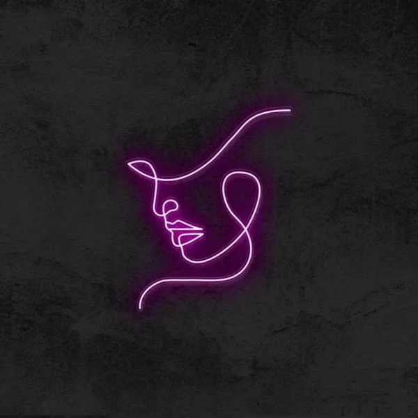 ENSEIGNE LUMINEUSE " VISAGE DE DAME" NÉON FLEX PERSONNALISÉE, CHOIX DE TAILLE ET COULEUR, 60 et 70 cm – Image 3