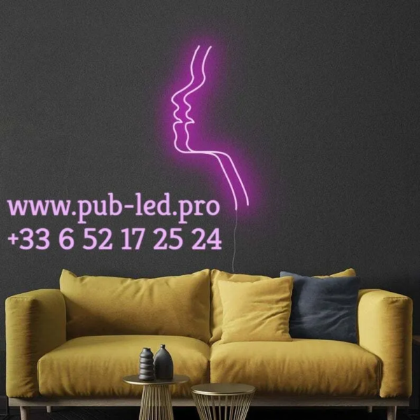 ENSEIGNE LED STYLE NÉON FLEX "DEUX VISAGES", 55 OU 78 CM – Image 2