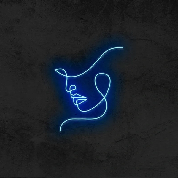 ENSEIGNE LUMINEUSE " VISAGE DE DAME" NÉON FLEX PERSONNALISÉE, CHOIX DE TAILLE ET COULEUR, 60 et 70 cm – Image 5