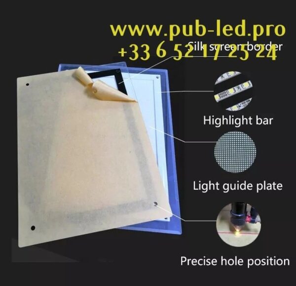 ÉCRAN LED MAGASIN “PORTE AFFICHE VITRINE LUMINEUX, TAILLE A3, 36.7×49 CM” – Image 3