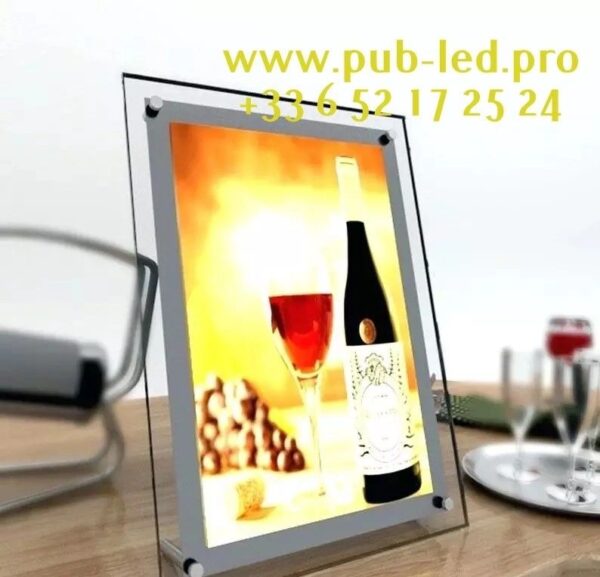 ÉCRAN LED MAGASIN “PORTE AFFICHE VITRINE LUMINEUX, TAILLE A3, 36.7×49 CM”