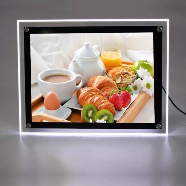 ÉCRAN LED MAGASIN “PORTE AFFICHE VITRINE LUMINEUX, TAILLE A4, 28×36.7 CM”