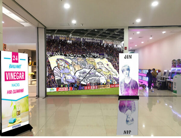 ENSEIGNE STOP TROTTOIR LUMINEUSE LED ”LIGHT BOX” DOUBLE FACES EXTERNE RECHARGEABLE PRÊT À INSTALLER 80x200CM – Image 5