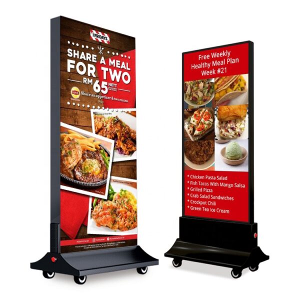 ENSEIGNE STOP TROTTOIR LUMINEUSE LED ”LIGHT BOX” DOUBLE FACES EXTERNE PRÊT À INSTALLER RECHARGEABLE 60x160CM – Image 5
